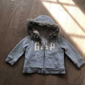 Gap hoodies with faux fur round the hood